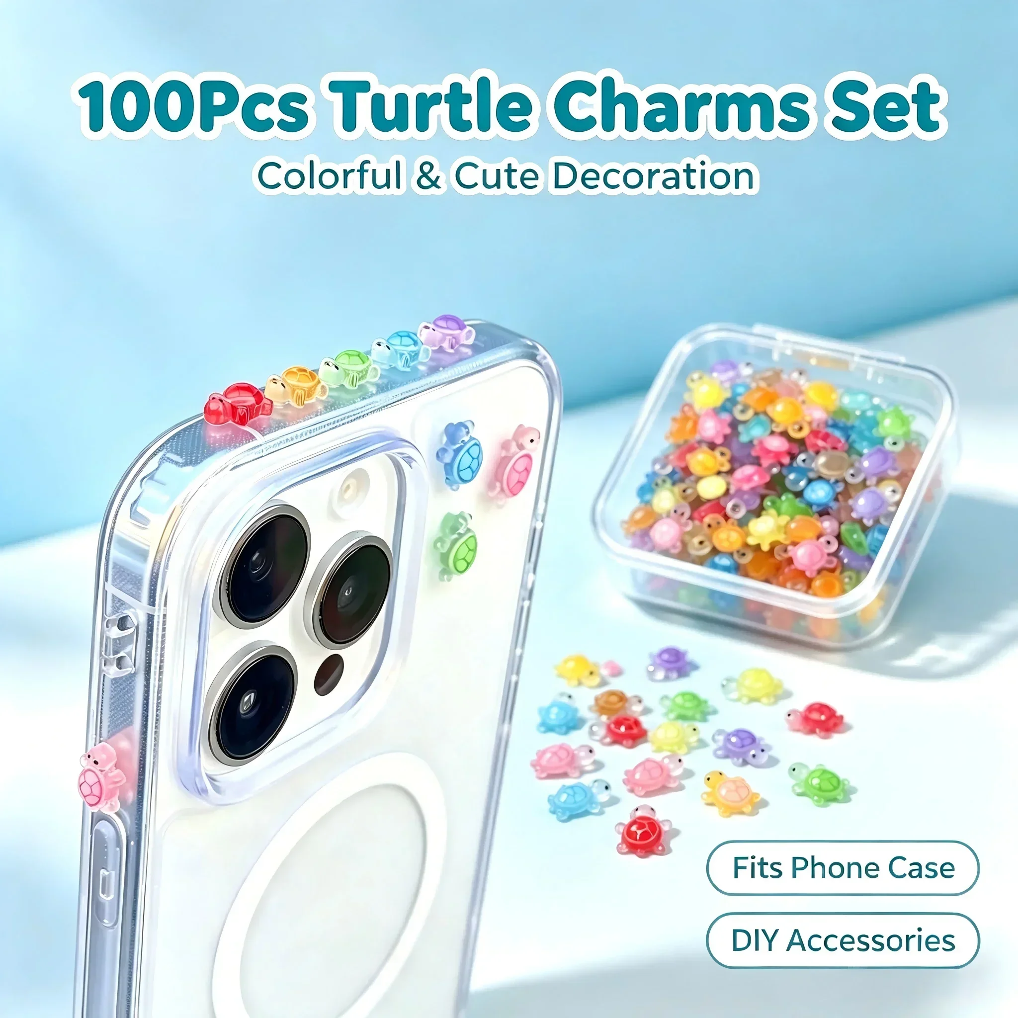 Crafting Resin - 100 Adet/ Şanslı Kaplumbağa Reçine Süsler,