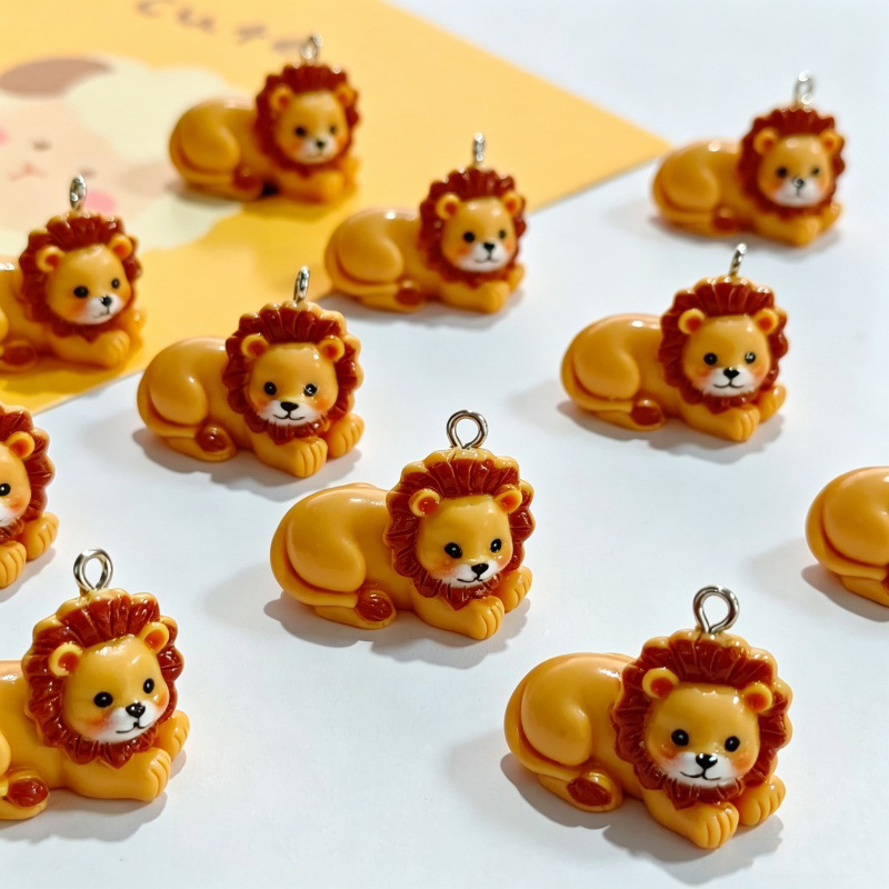 Resin Crafts Diy - 6 Adet Reçine Simülasyonlu Sevimli Aslan